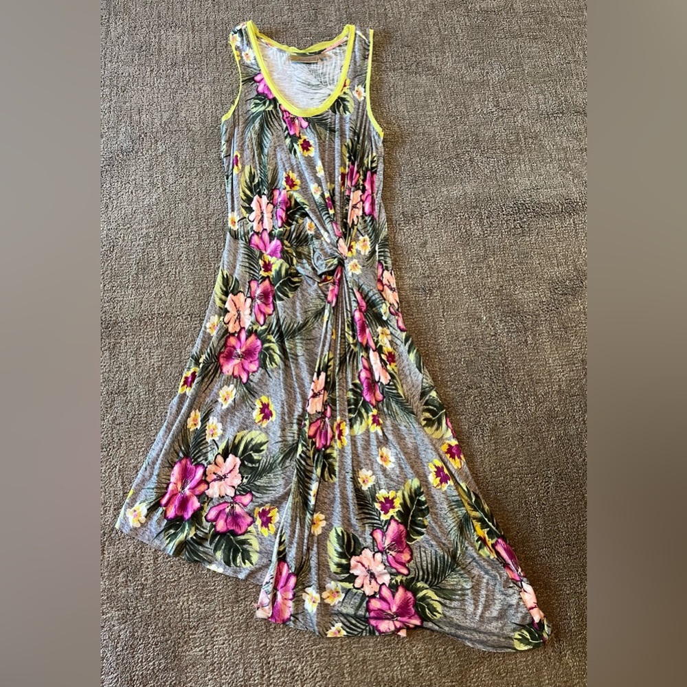 Princess Vera Wang Floral Tank Dress, Knotted Front.  Junior's Size Small